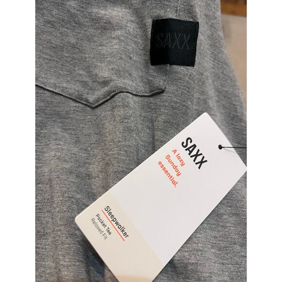 SAXX Sleepwalker Pocket SS Tee Modal Lounge T-Shirt | Men's L, Heather Grey NWT - Picture 5 of 5